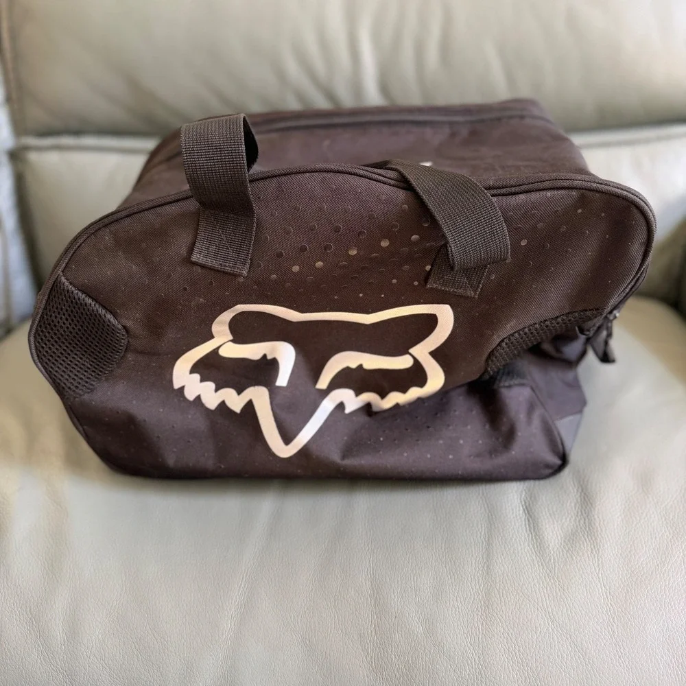 Fox Racing Black Motocross Helmet Gear Bag Ventilated Large Logo Duffel